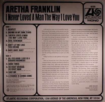 Aretha FRANKLIN I Never Loved A Man (mono) Rhino - Image 2