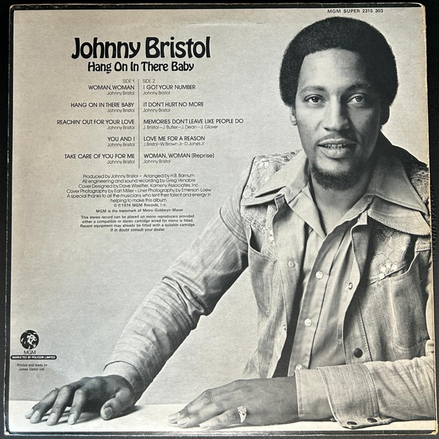 Johnny Bristol – Hang On In There Baby - Image 2